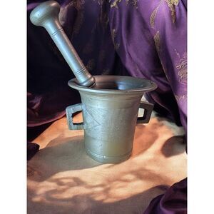 Vintage Mortar Pestle Set Apothecary Herb Grinder Gothic